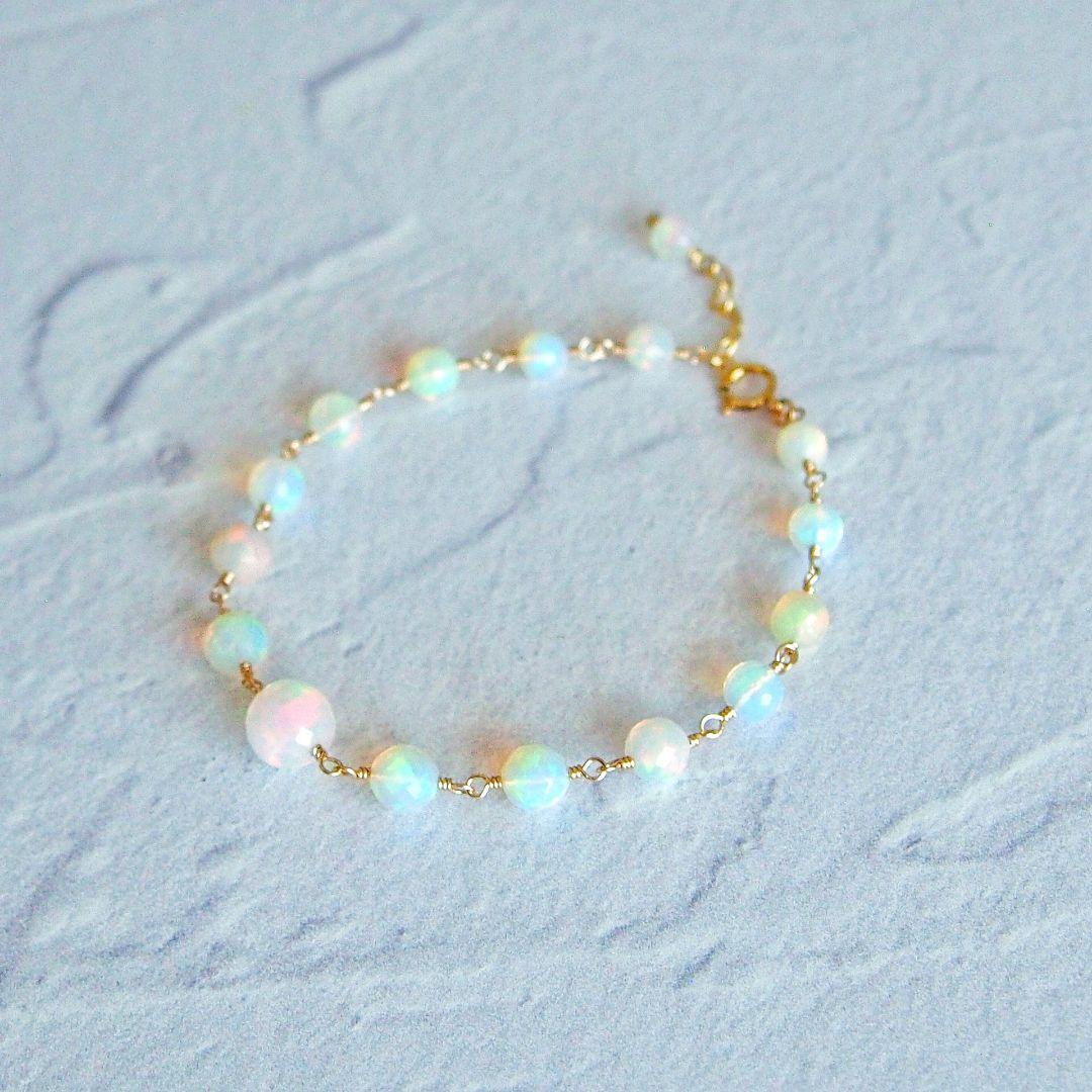 shilo様　AAA+ エチオピア産　プレシャスオパール　ブレスレット14kgf