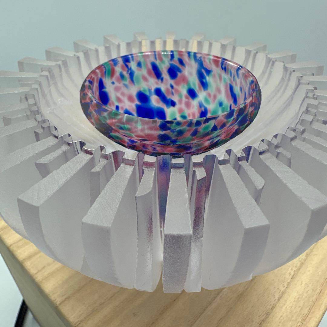 江戸切子作家　山田輝雄　作ガラス花器　オブジェ　伝統工芸　アート　インテリア