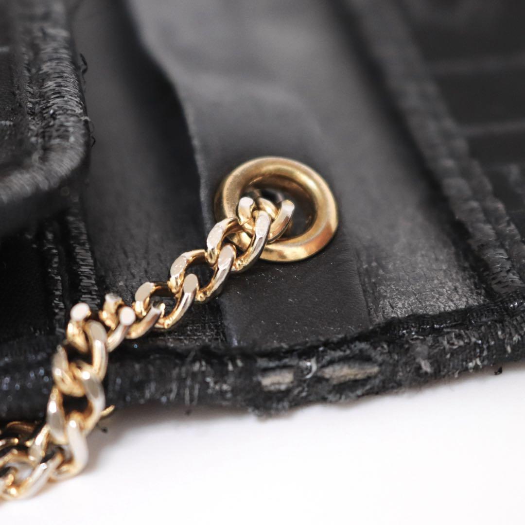 【美品】Dior ディオール ハニカム チェーンショルダー トロッター ブラック