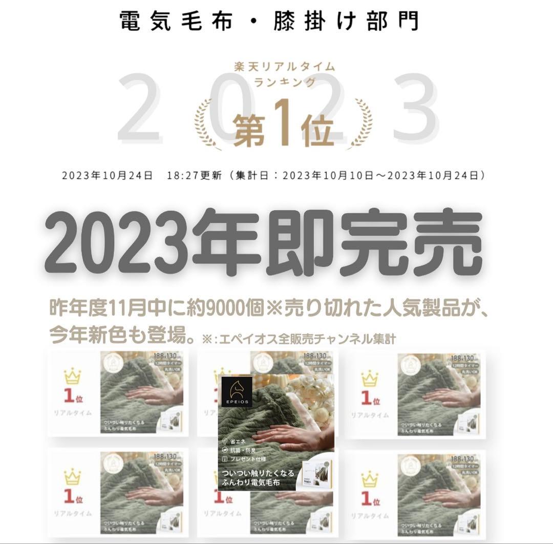 EPEIOS 電気毛布 ラテ　約130cm x 188cm