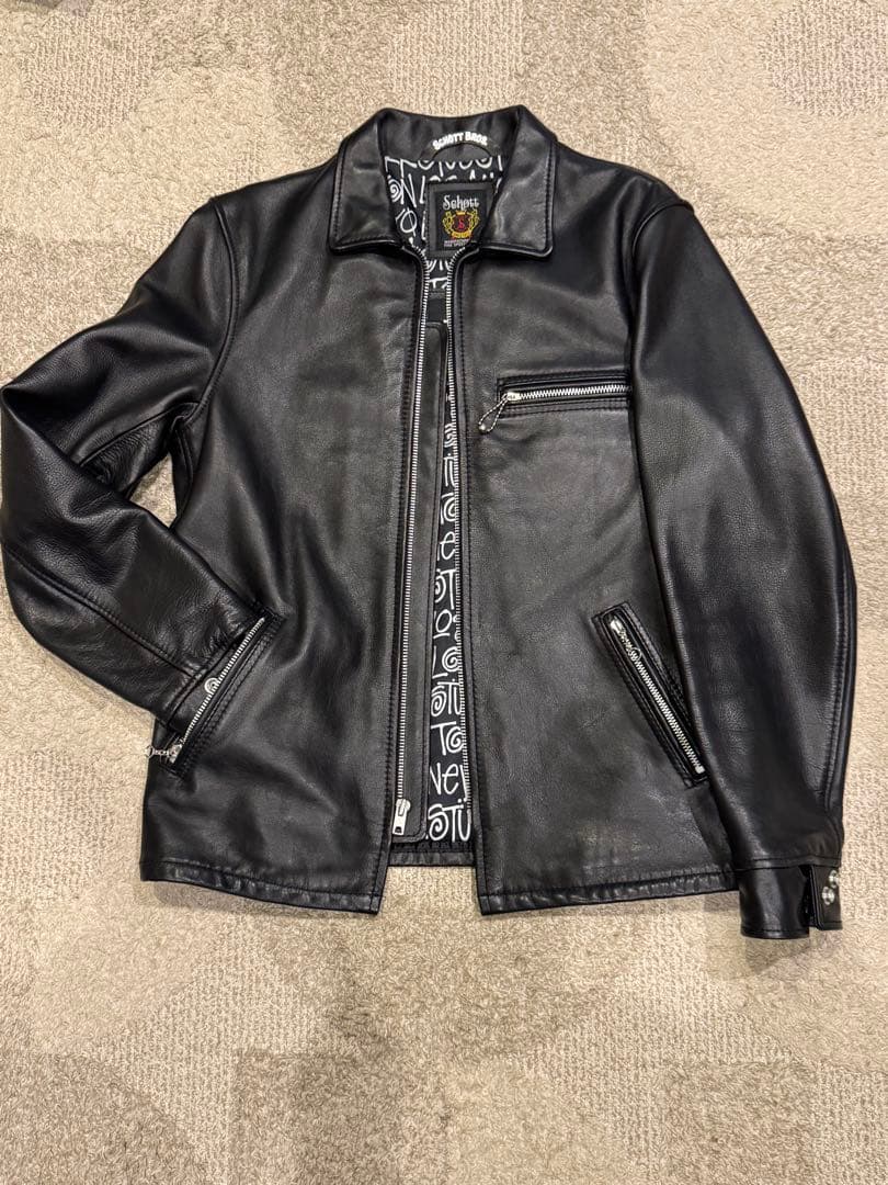 schott✖️stussy シングルライダースジャケット M 中古品
