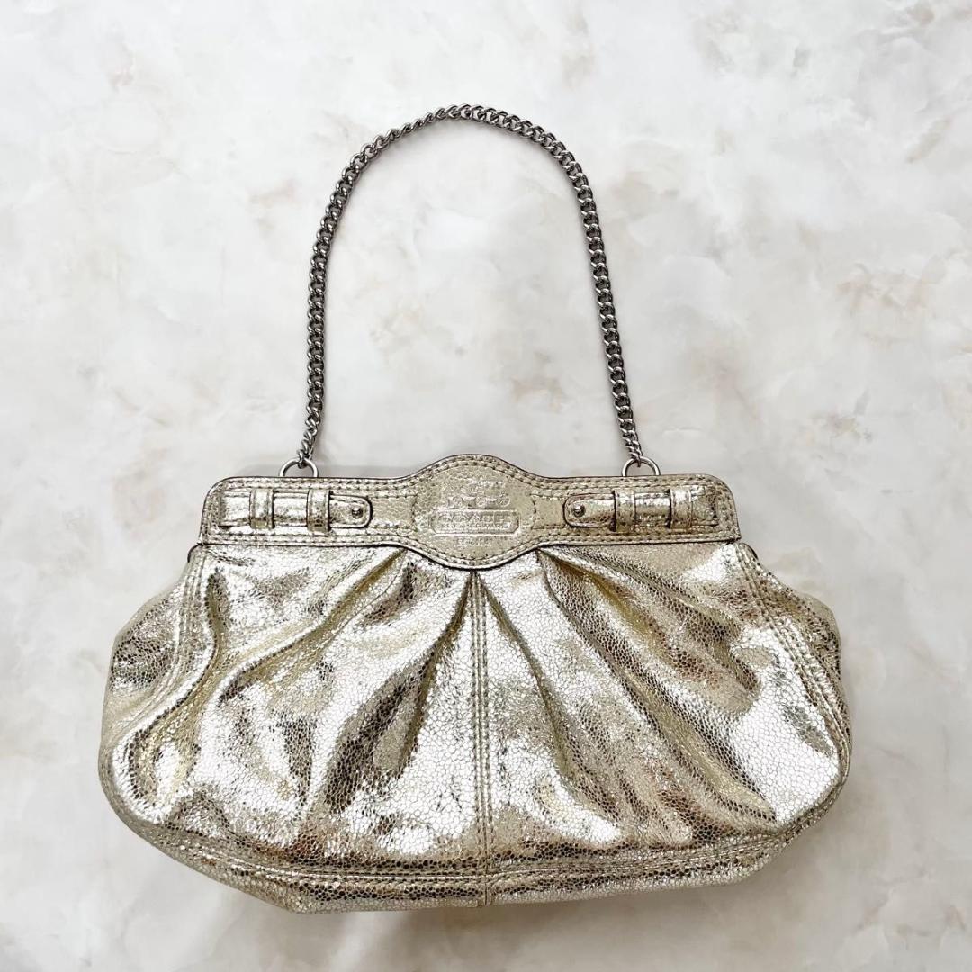 バッグ COACH Chain Shoulder Bag Turn Lock Gold