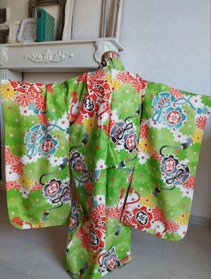 アンティーク着物&被布エプロンセット 大正ロマン 七五三 女の子
