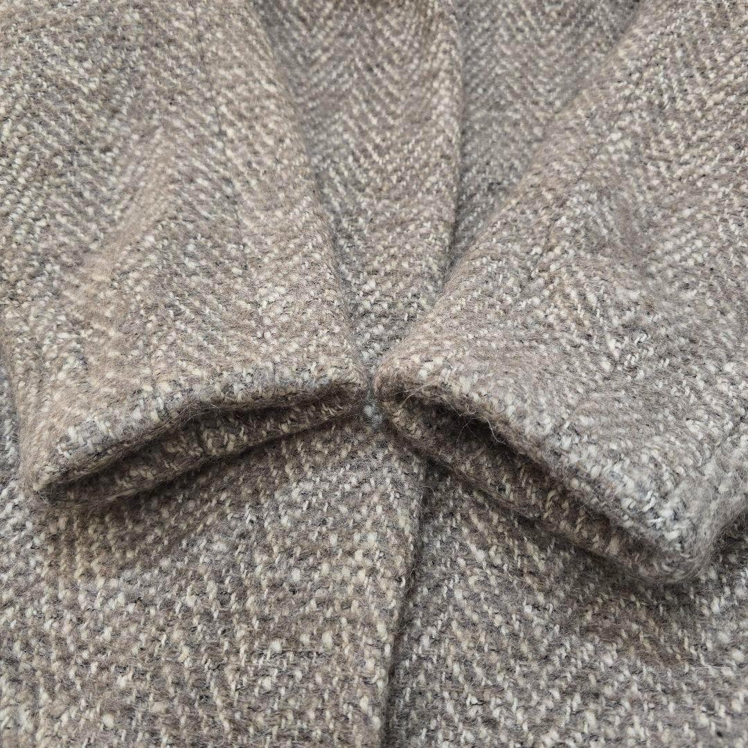 【美品】マカフィー マカフィー アルパカ混 ヘリンボーン フードコート 比翼仕立