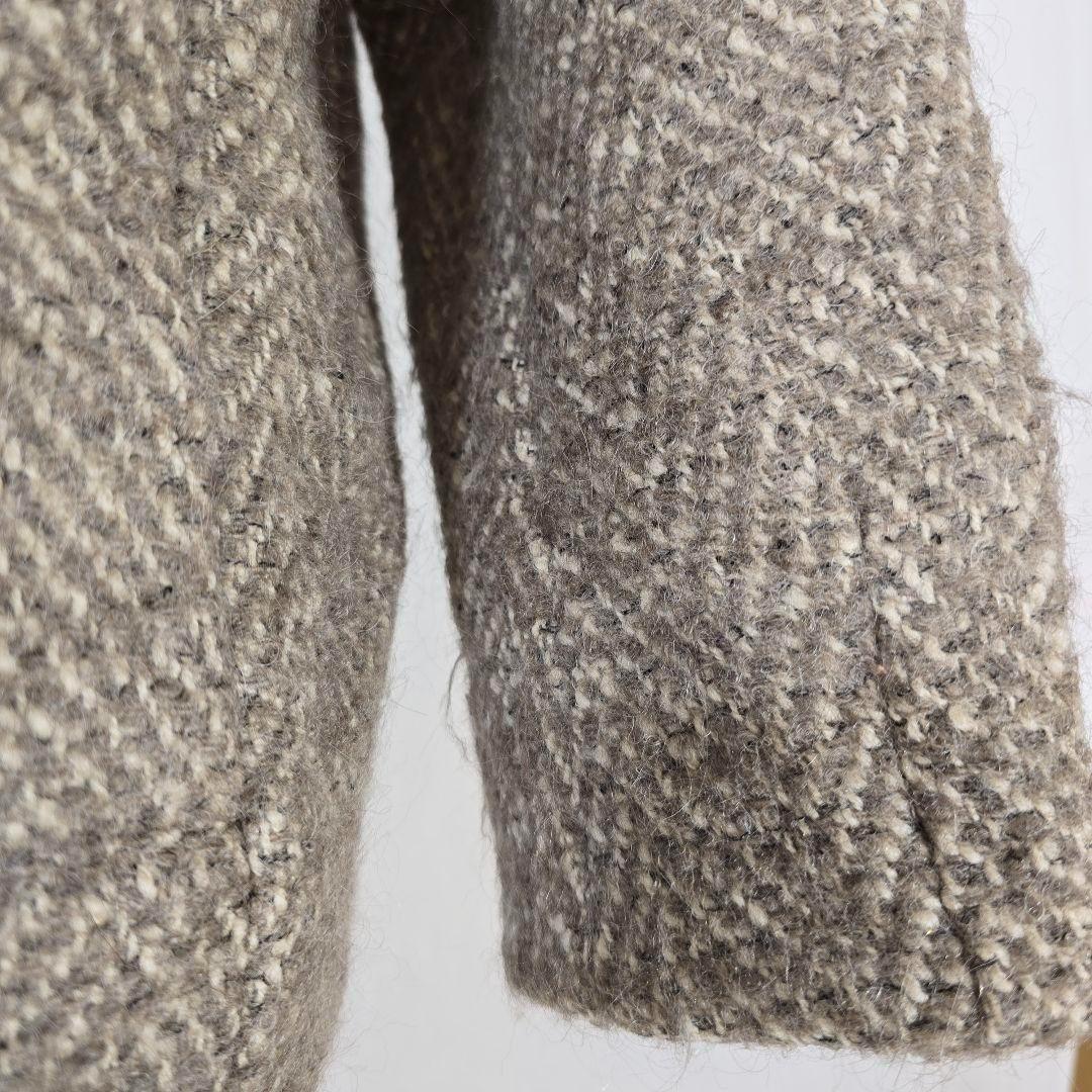 【美品】マカフィー マカフィー アルパカ混 ヘリンボーン フードコート 比翼仕立