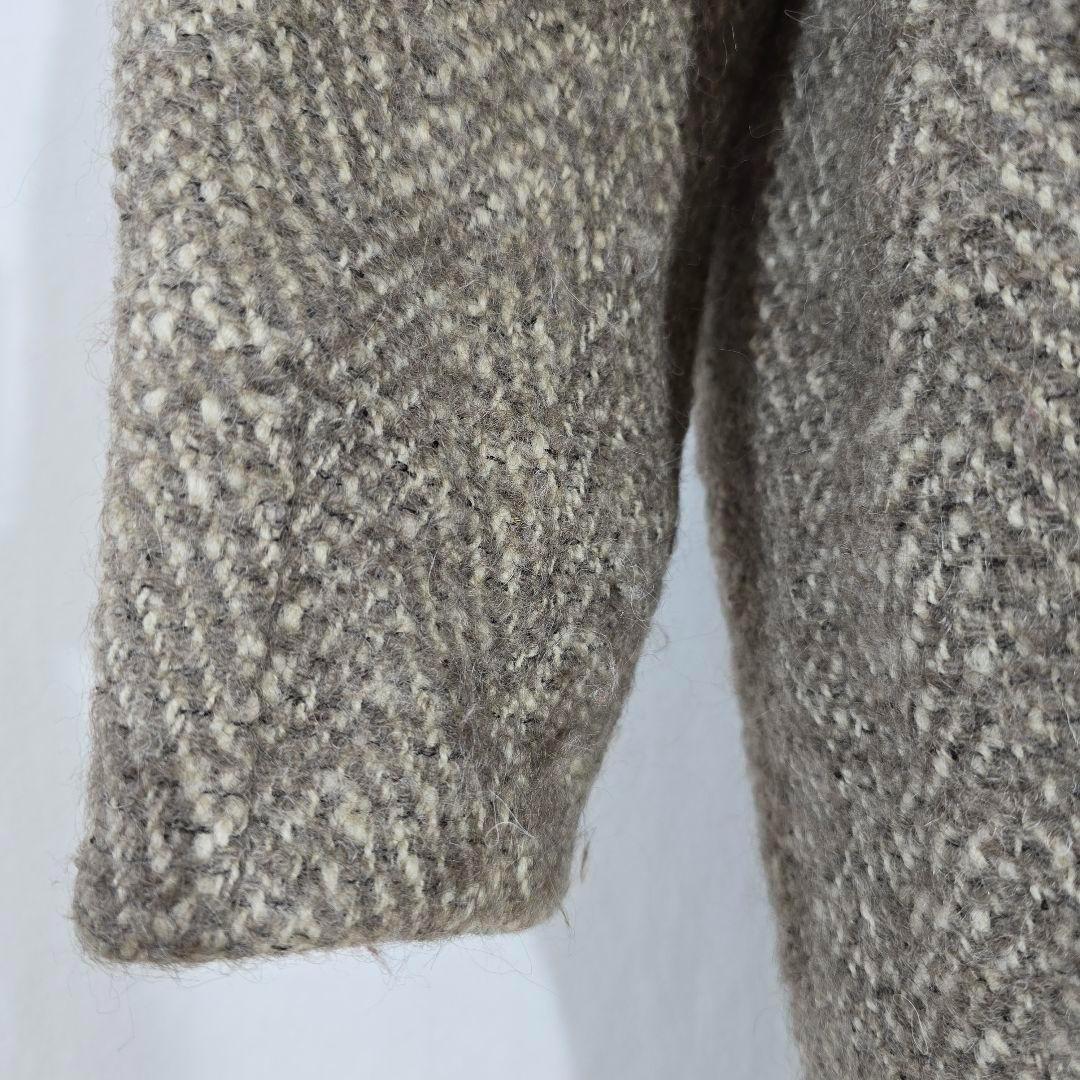 【美品】マカフィー マカフィー アルパカ混 ヘリンボーン フードコート 比翼仕立