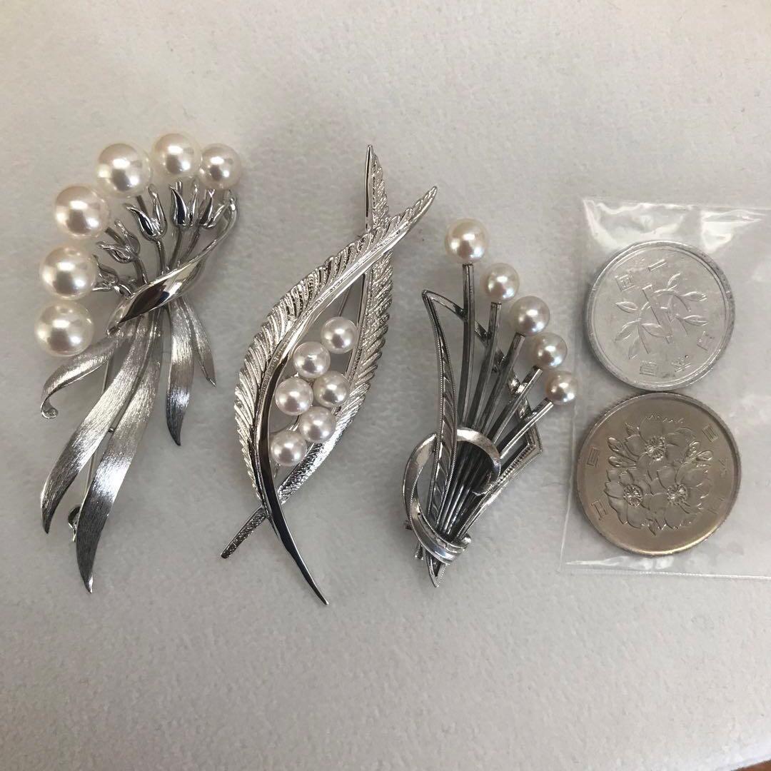 週末限定お値下げ！【未使用級！】ミキモト パール6珠　フラワーブーケ　ブローチ