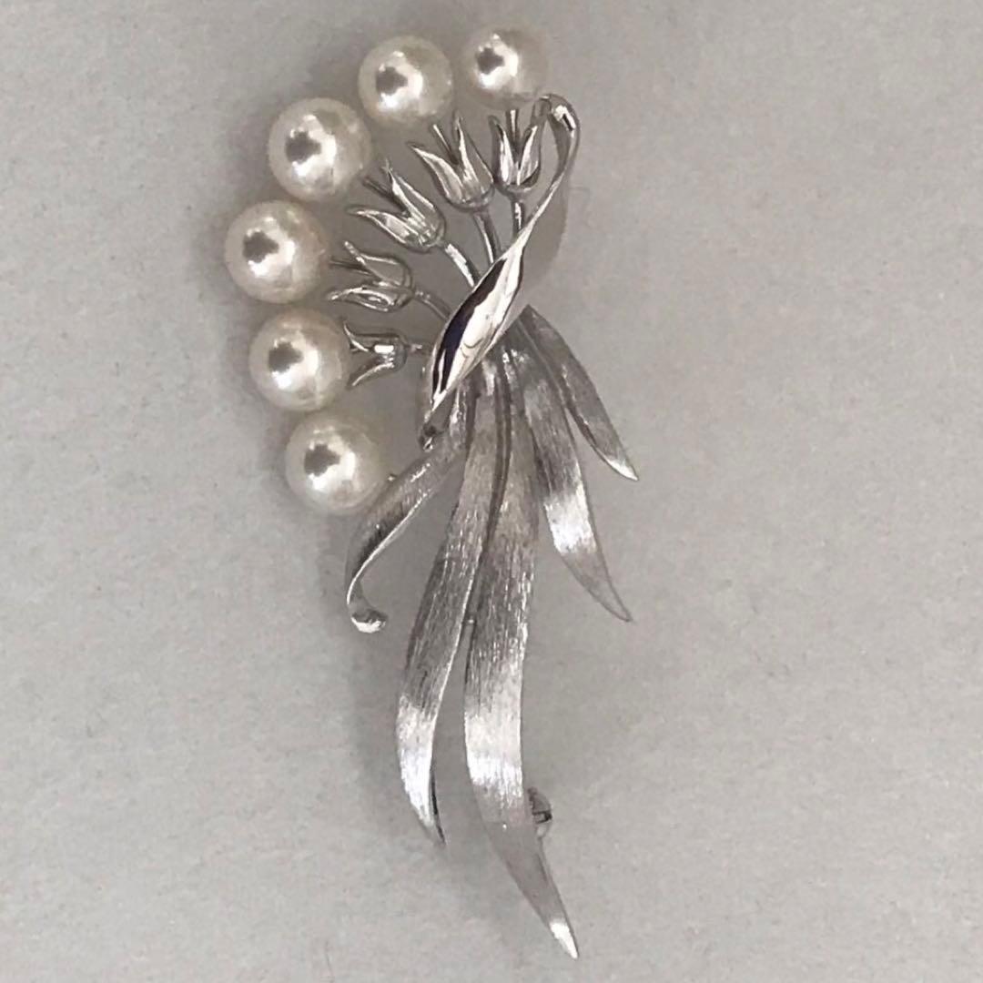 週末限定お値下げ！【未使用級！】ミキモト パール6珠　フラワーブーケ　ブローチ