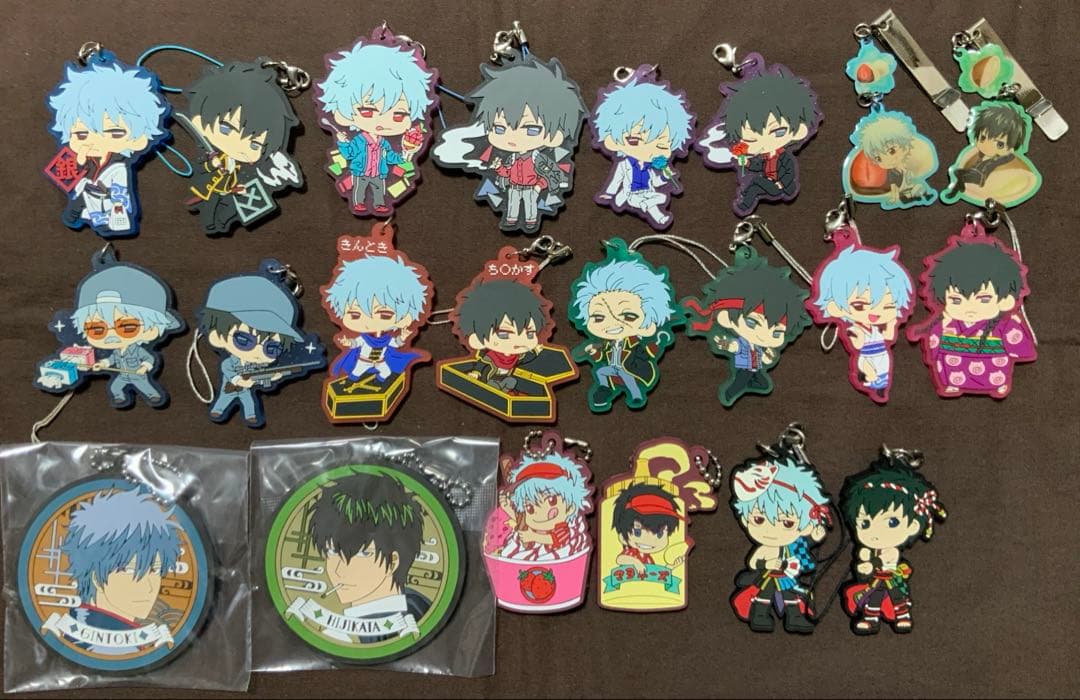 銀魂　坂田銀時　土方十四郎　ラバーストラップ　クリップ　22点