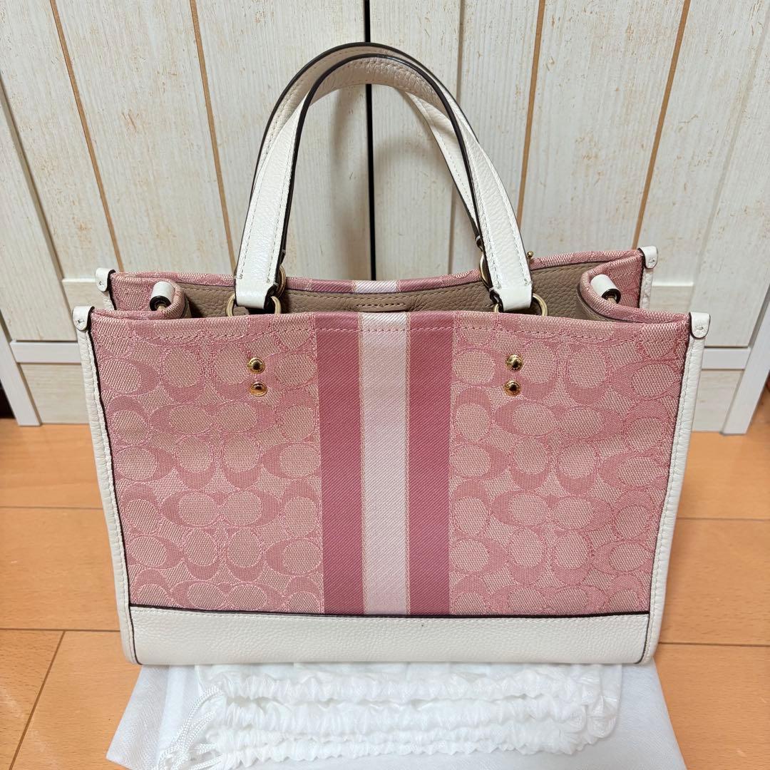 専用　COACH ピンク ホワイト ハンドバッグ