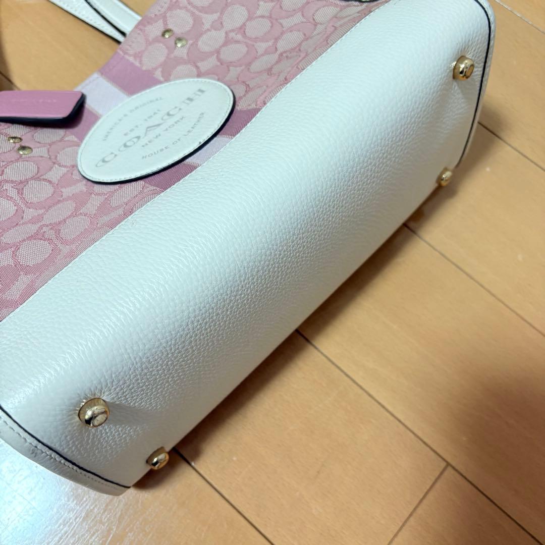 専用　COACH ピンク ホワイト ハンドバッグ