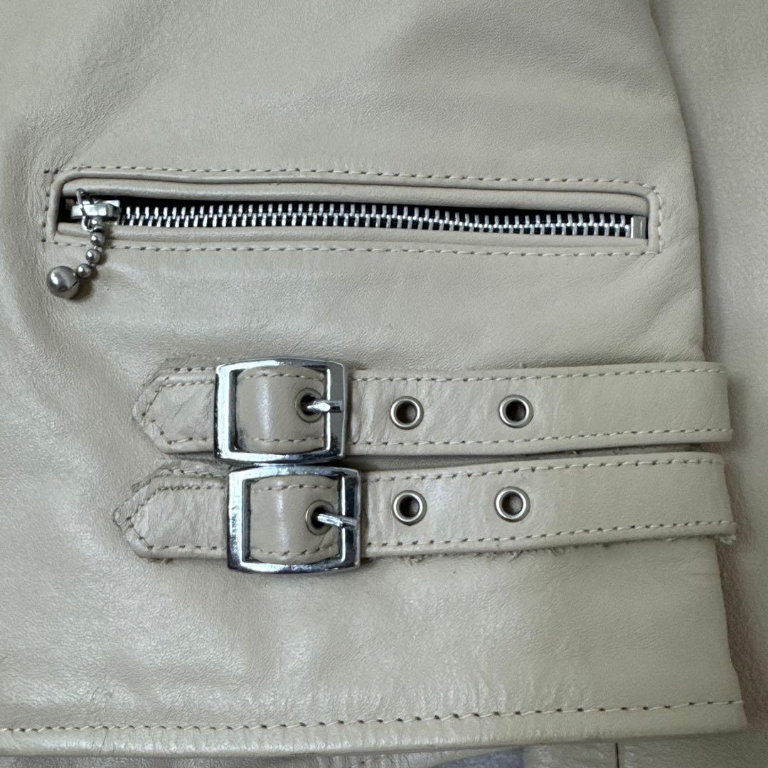 HORN WORKS バッファロー レザー ライダースジャケット ベージュ