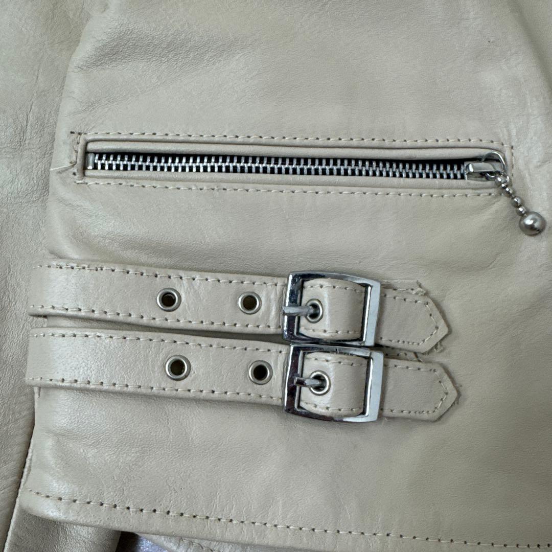 HORN WORKS バッファロー レザー ライダースジャケット ベージュ