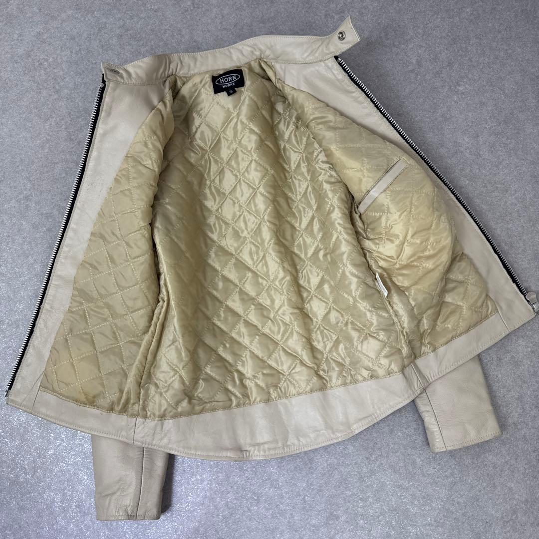 HORN WORKS バッファロー レザー ライダースジャケット ベージュ