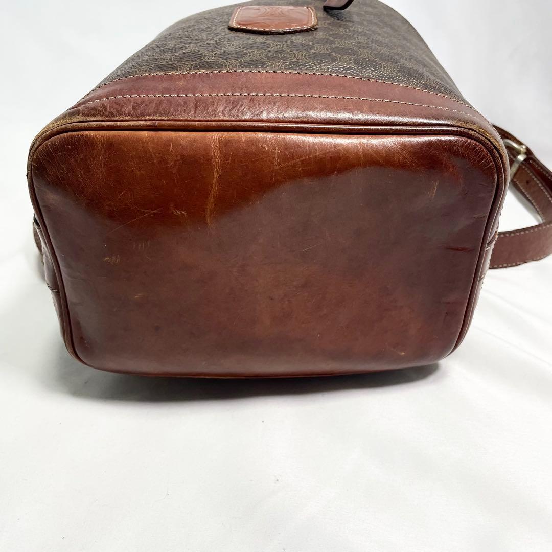 セリーヌ ワンショルダーバッグ 巾着 マカダム トリオンフ レザー PVC ロゴ