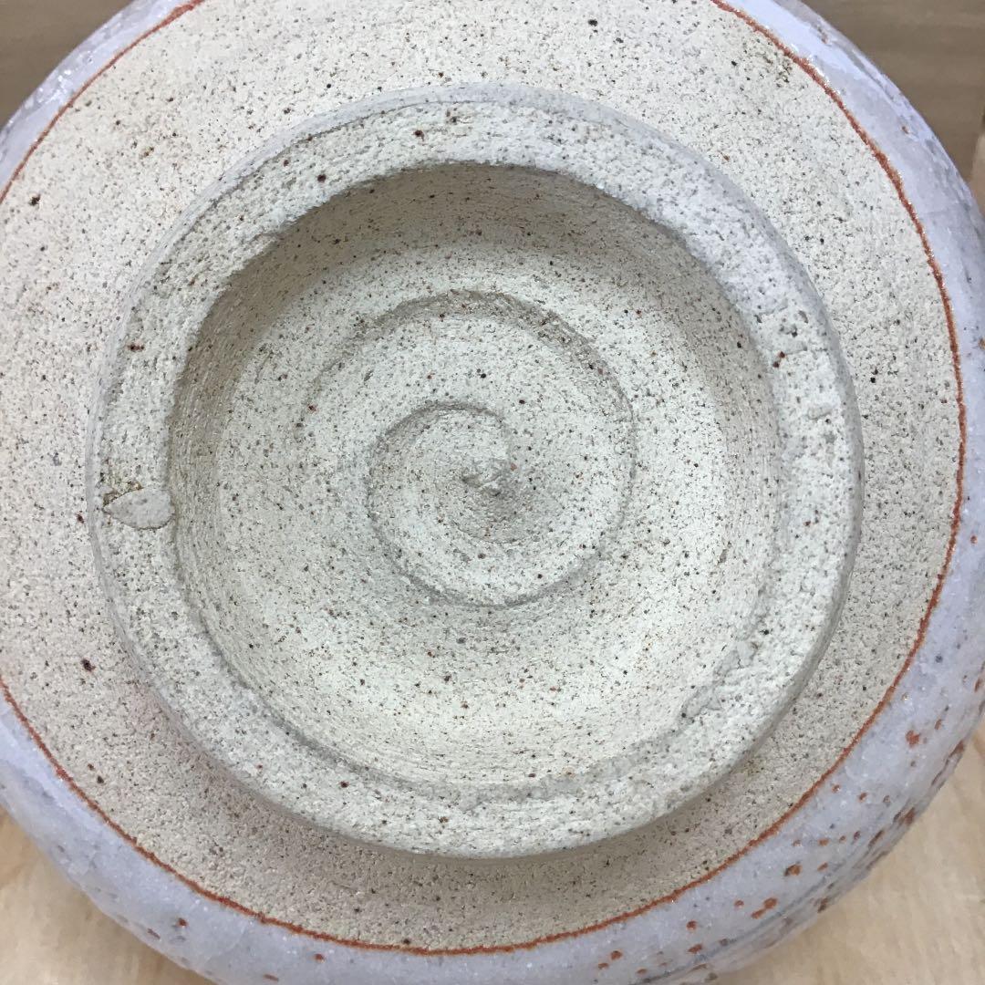 茶道具 茶碗 志野　御題 車  志野 拝土窯  水野古麦 造 共箱　N281C