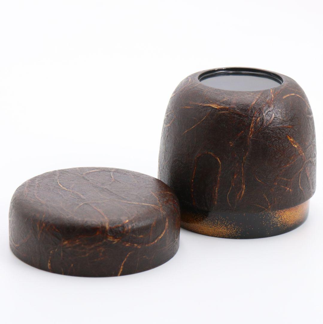 浜崎貞鳳作 水仙蒔絵 棗 金梨子地 茶道具 共箱　rM785　N4