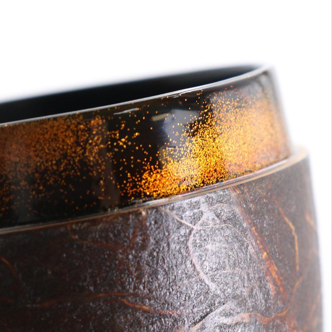 浜崎貞鳳作 水仙蒔絵 棗 金梨子地 茶道具 共箱　rM785　N4