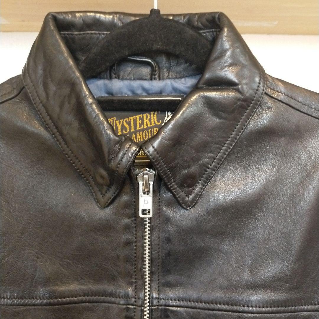 HYSTERIC GLAMOUR ブラック シングルライダース レザージャケット