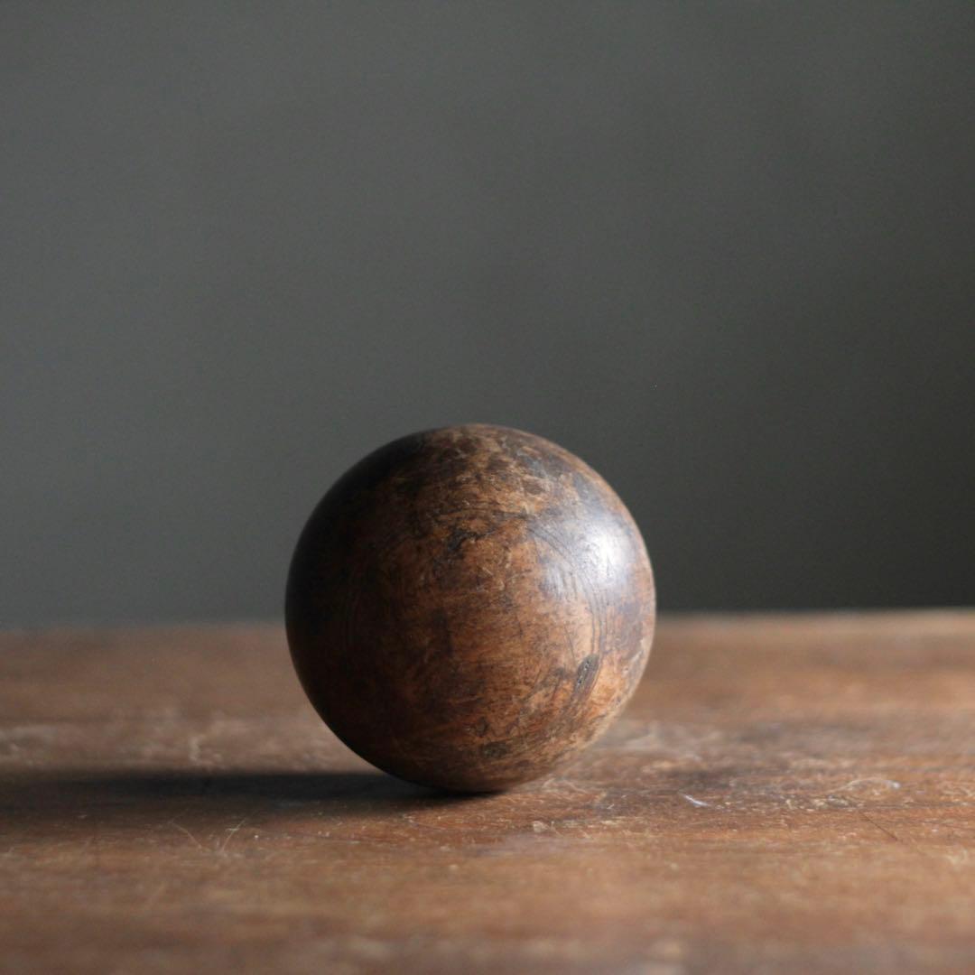 古い 木製 球体 オブジェ ボール 古道具 アンティーク