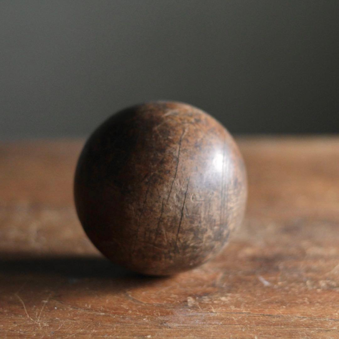 古い 木製 球体 オブジェ ボール 古道具 アンティーク