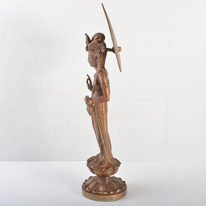 文化勲章受章　彫塑家　澤田政廣作　ブロンズ　聖観音菩薩像　F　R7123B