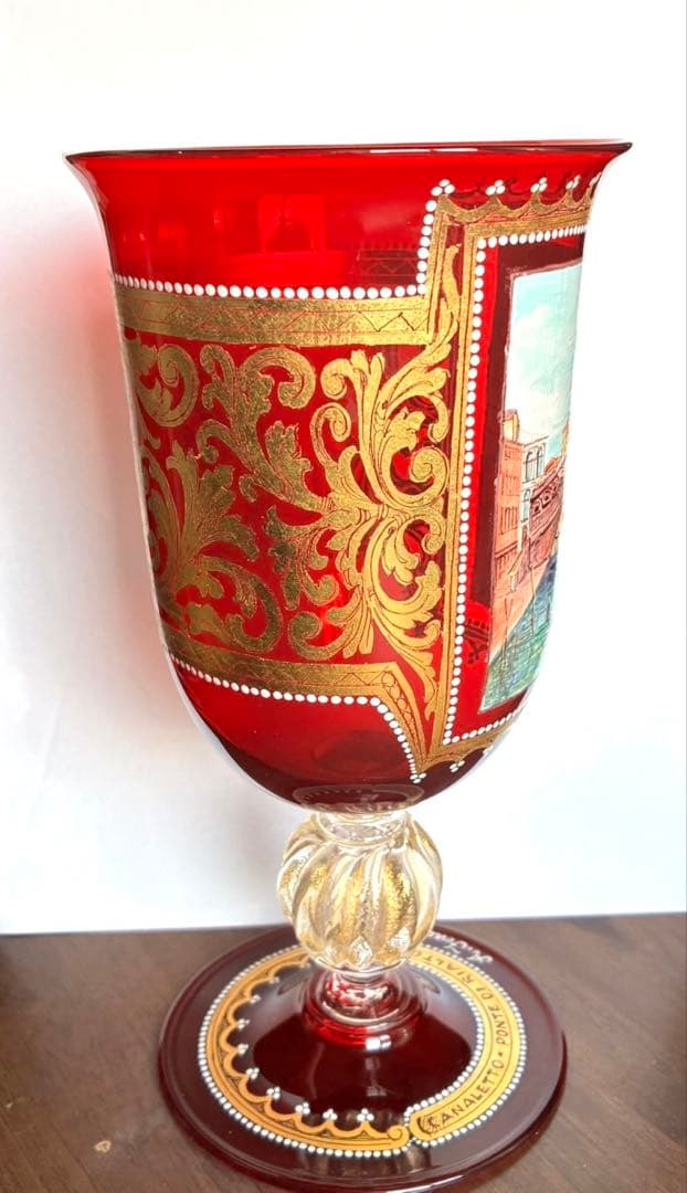 ムラノグラス　ゴブレット　ワイングラス　ベネチアン
