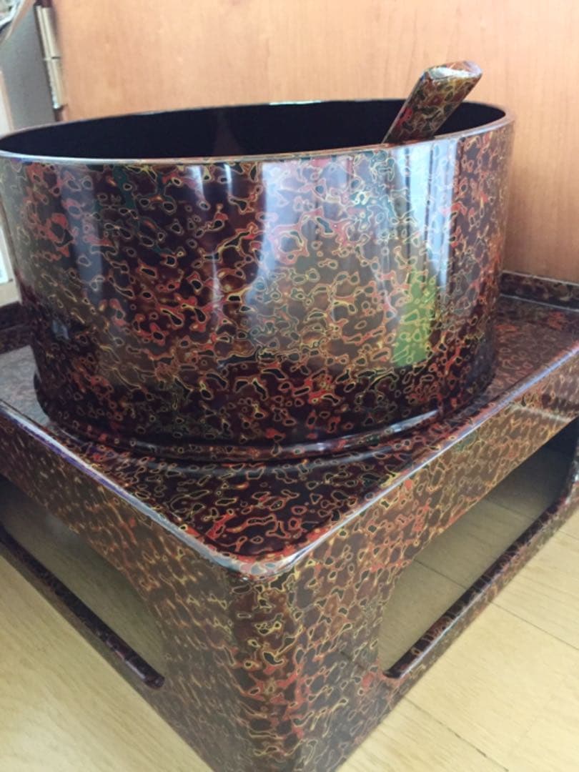 津軽塗 本漆塗 おひつ お櫃台 お膳台 伝統工芸品 定価13万円