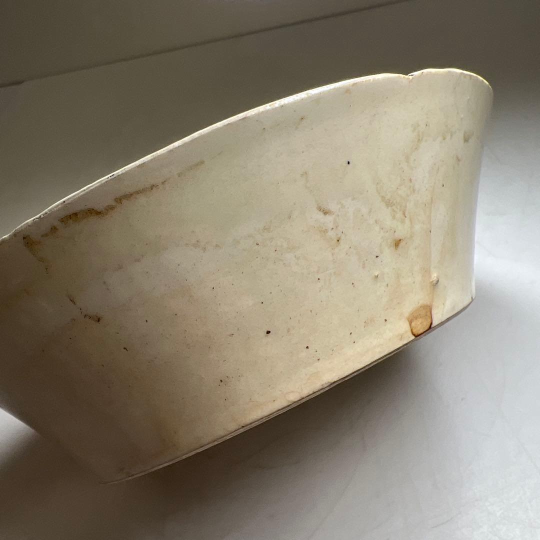 中国宋時代　白磁輪花鉢　口径13.7㎝　東Y8-0123☆2Fタサチ