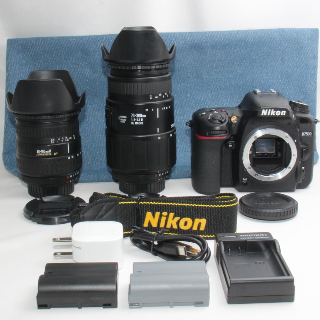 ❤️予備バッテリー&新品カメラバッグ付❤️Nikon D7500 ダブルズーム