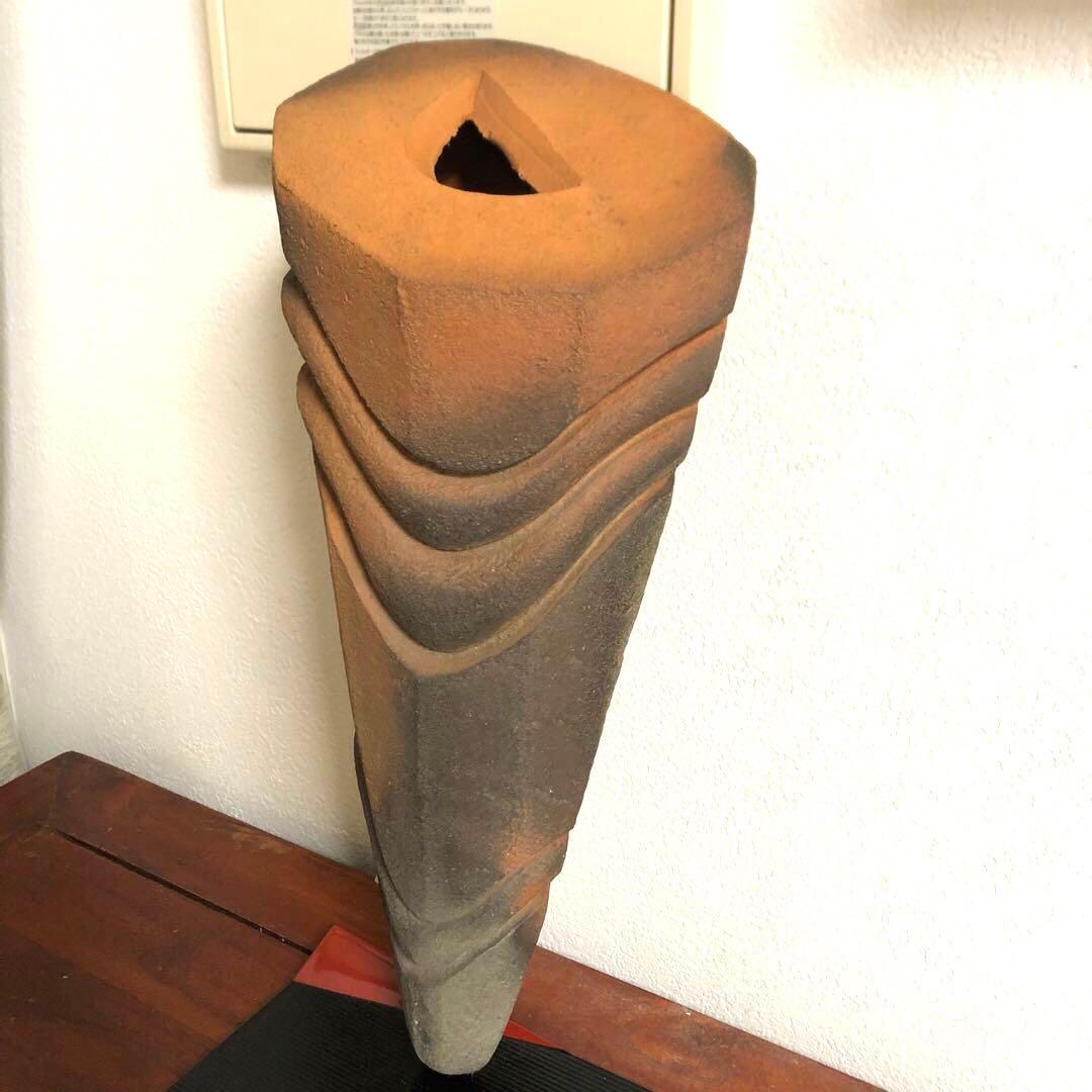 備前焼　掛花入　小西陶蔵　共箱　共布　栞