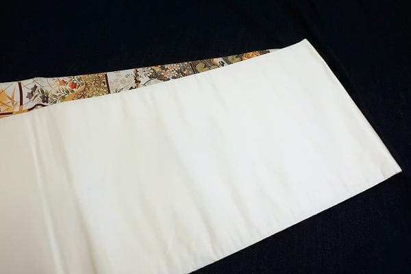 ★専用★美品 袋帯 オフホワイト 箔糸 流水 牡丹 梅 松 菊 4m31cm
