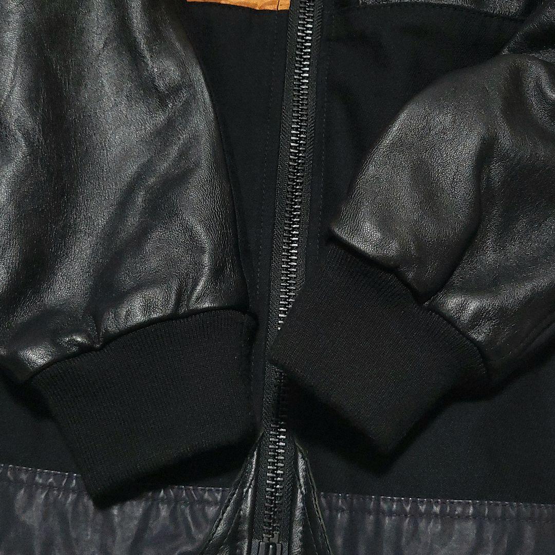 【極美品】AVIREX　アーミーメカニックジャケット レザージャケット 羊革 黒