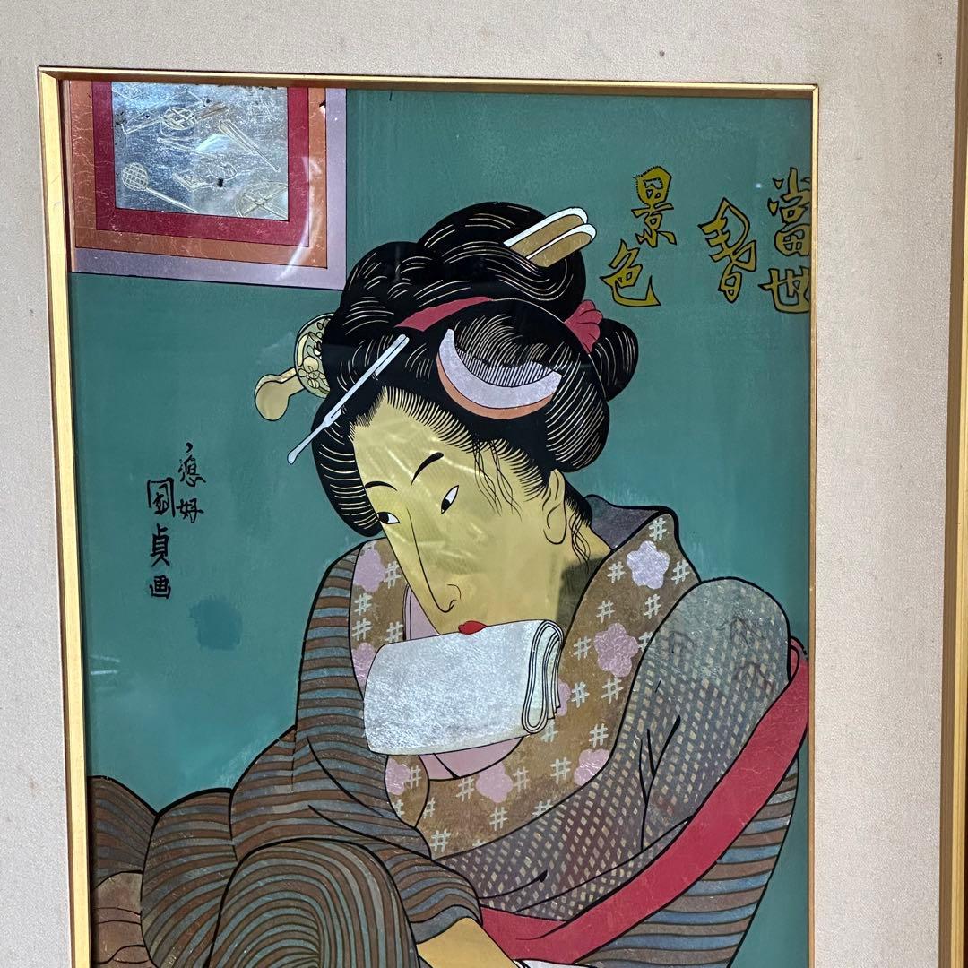 浮世絵　歌川国貞　春画　メタリック　モダンアート　絵画