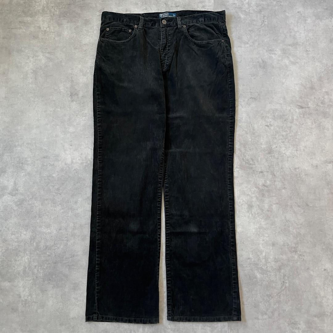 ポロバイ ラルフローレン W34 ポロチノ コーデュロイ 古着 黒 17808
