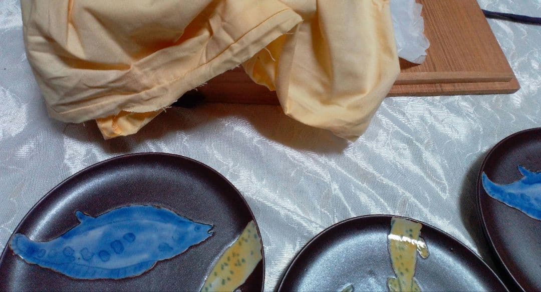 九谷吸坂窯　魚之銘々皿5枚組