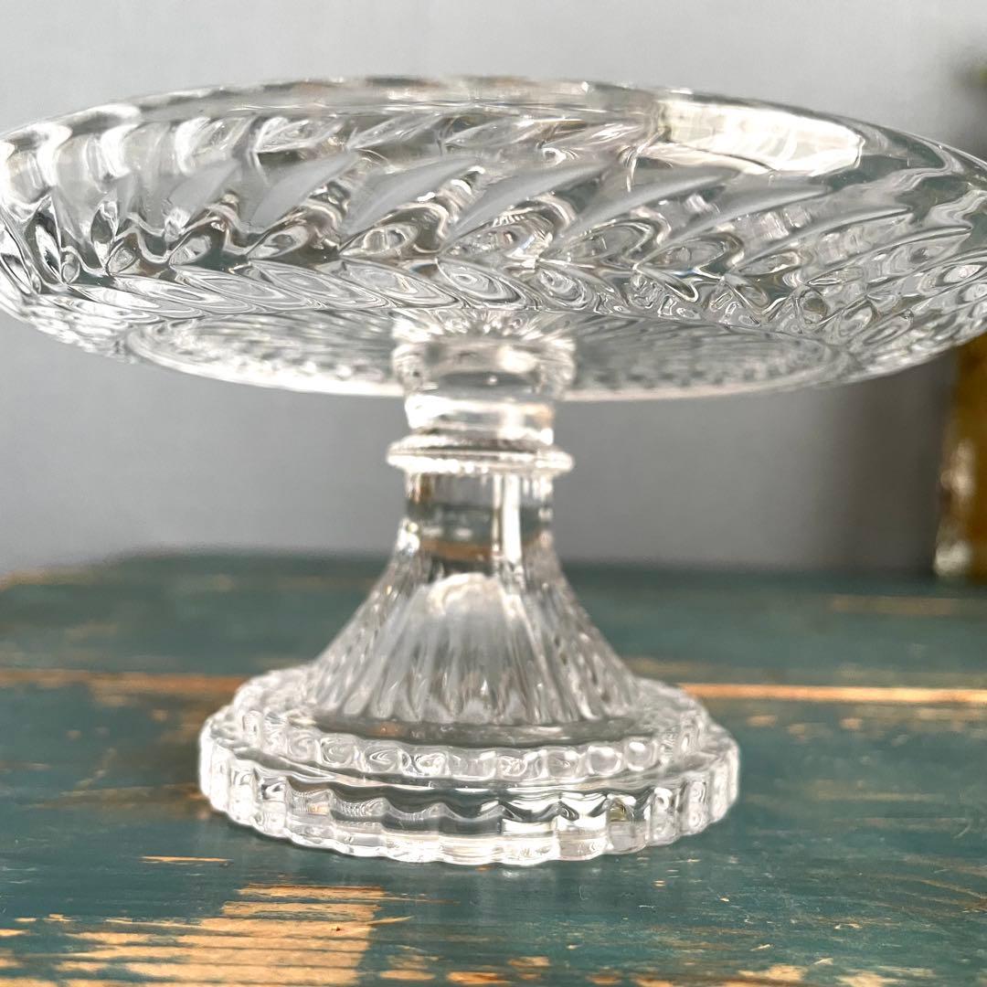 アンティーク/フランス製/ガラス/コンポート