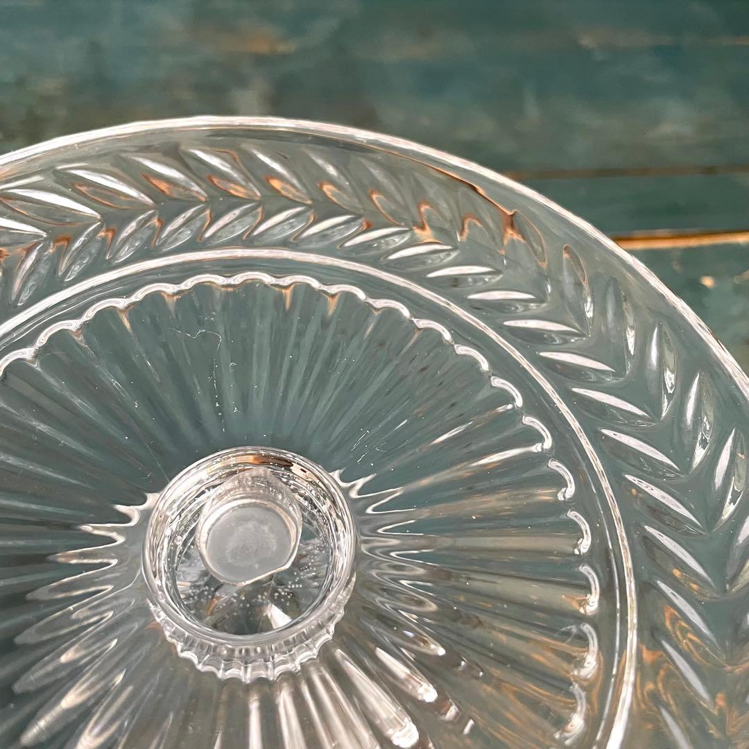 アンティーク/フランス製/ガラス/コンポート