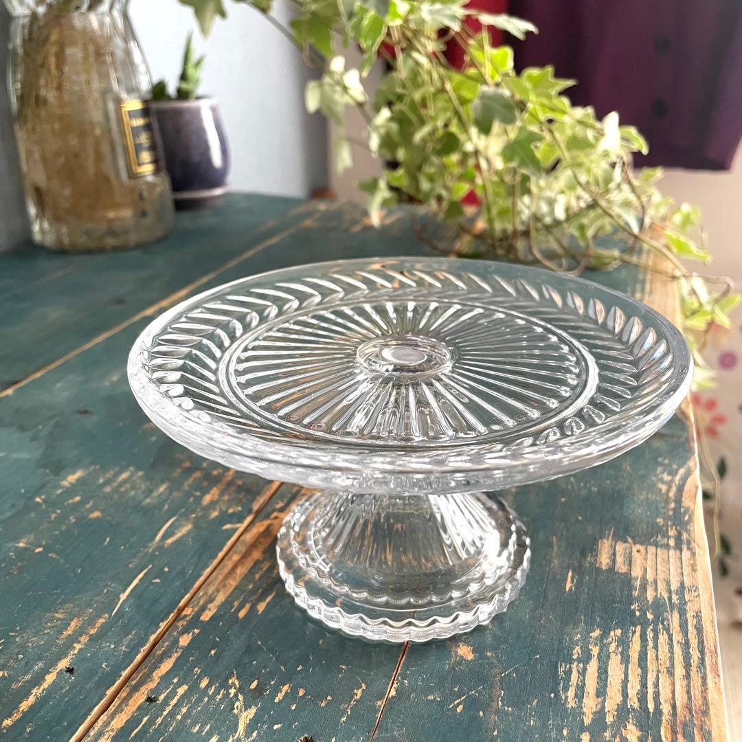 アンティーク/フランス製/ガラス/コンポート