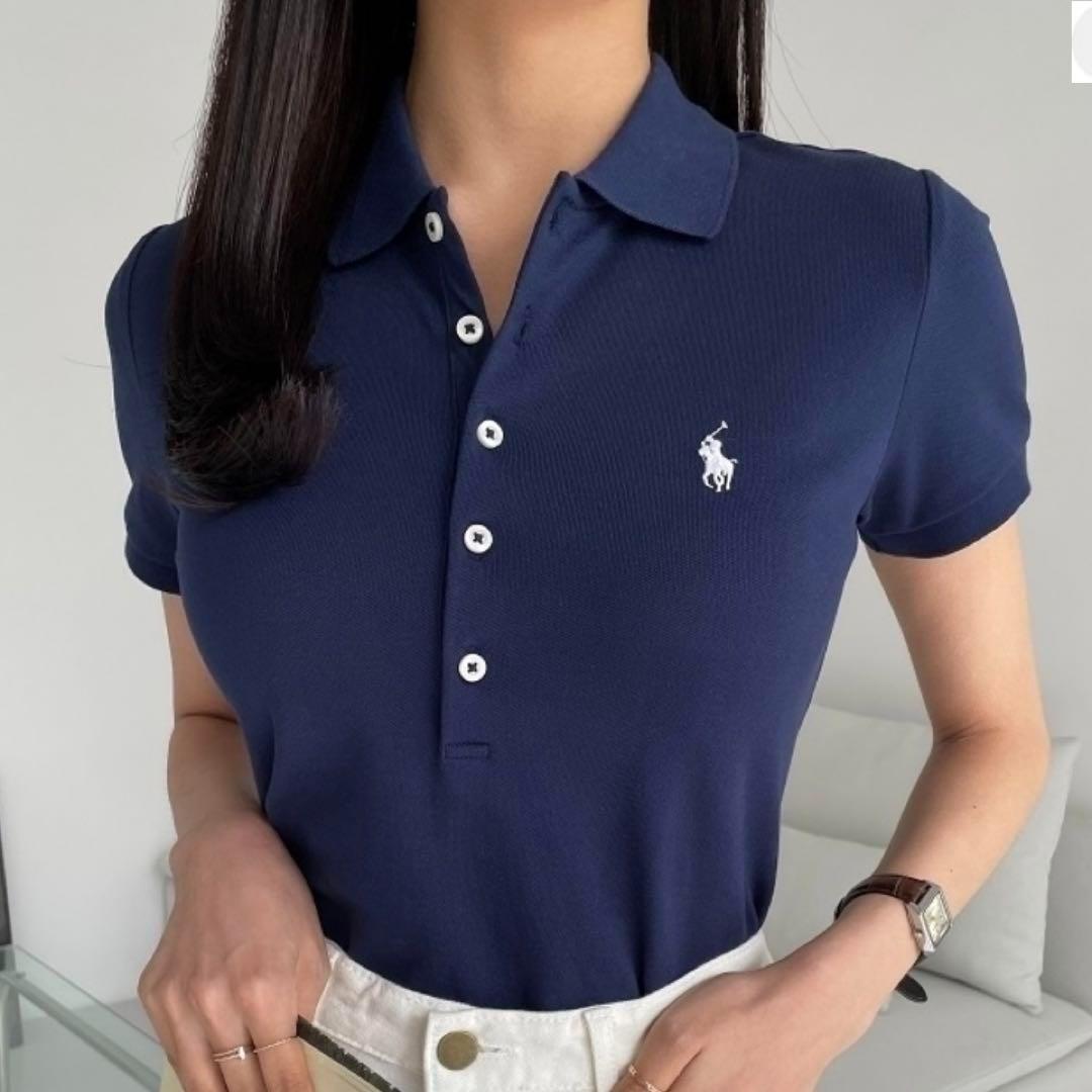 【タグ付き新品】ポロラルフローレン スリムフィットポロシャツＭ紺 正規品 未開封