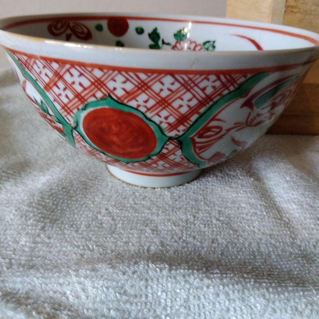 新*仏様 【井上　規】赤呉須花鳥　茶碗