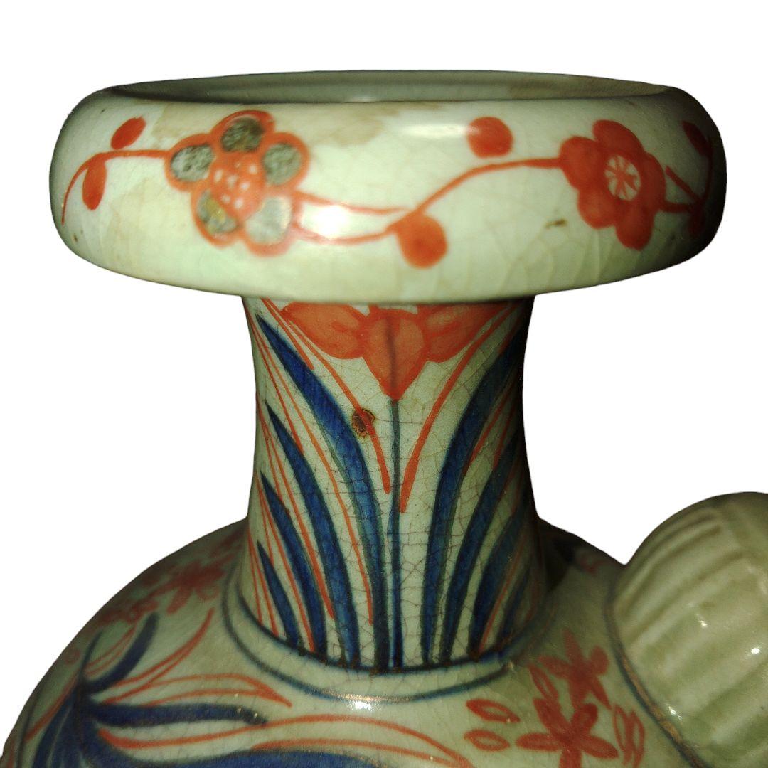 草花文ケンディ水注　アンティーク