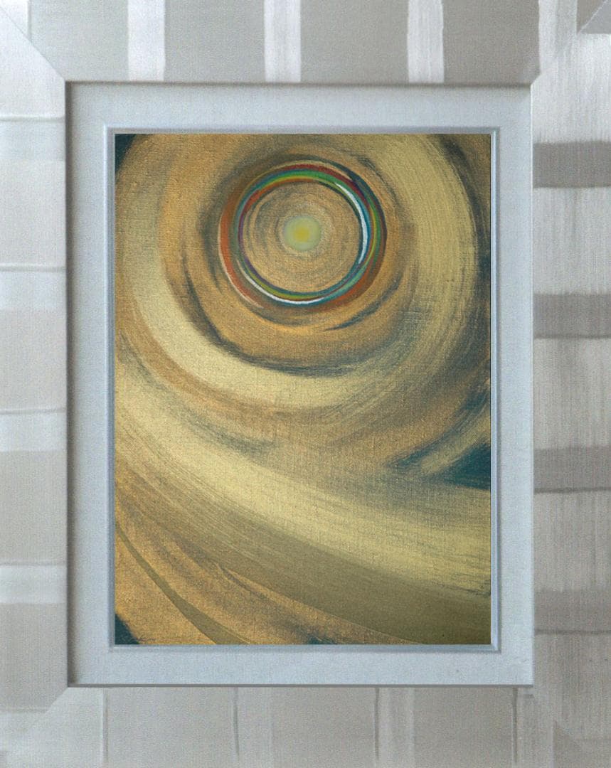 油絵 菅家令子 絵 絵画インテリア額付(黒) F4-G212023 風景祈り希望