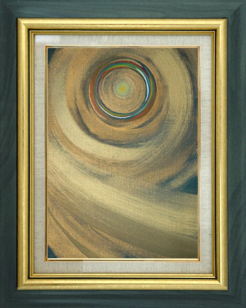 油絵 菅家令子 絵 絵画インテリア額付(黒) F4-G212023 風景祈り希望