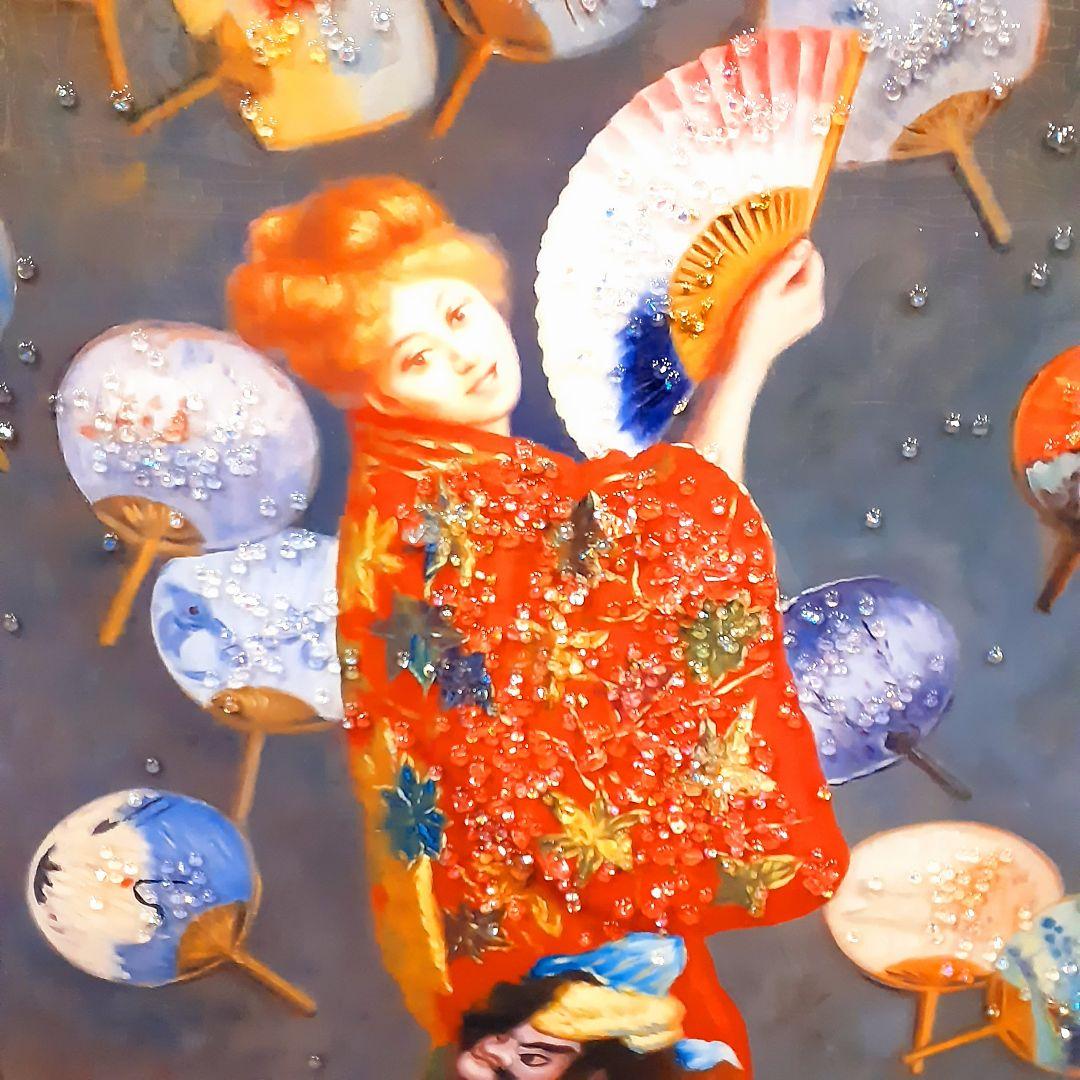 輸入雑貨　クロード・モネ作　『ラ・ジャポネーズ』　天然水晶石　クリスタルアート