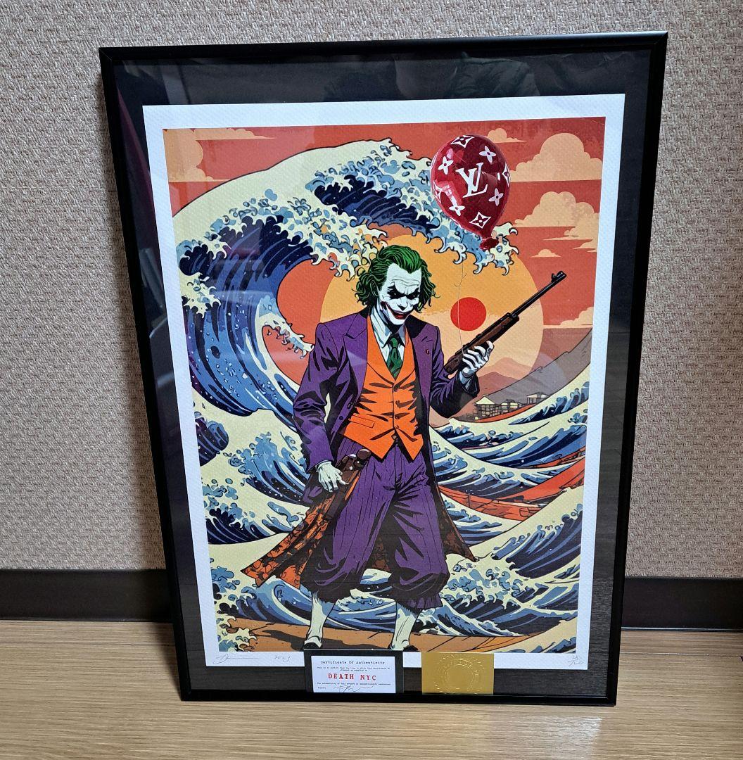 DEATH NYC ポスター　バットマン　JOKER ジョーカー　葛飾北斎　額