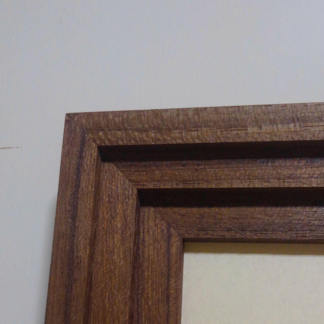 階段型面取り　B3 チーク無垢材　額縁　アクリル ポスターフレーム