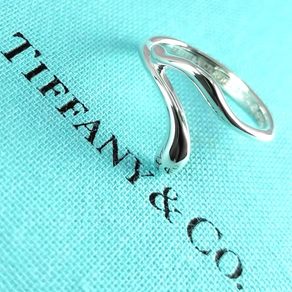 ●SALE●【ティファニー】ティアドロップ　ウェーブ　リング　８号　2309