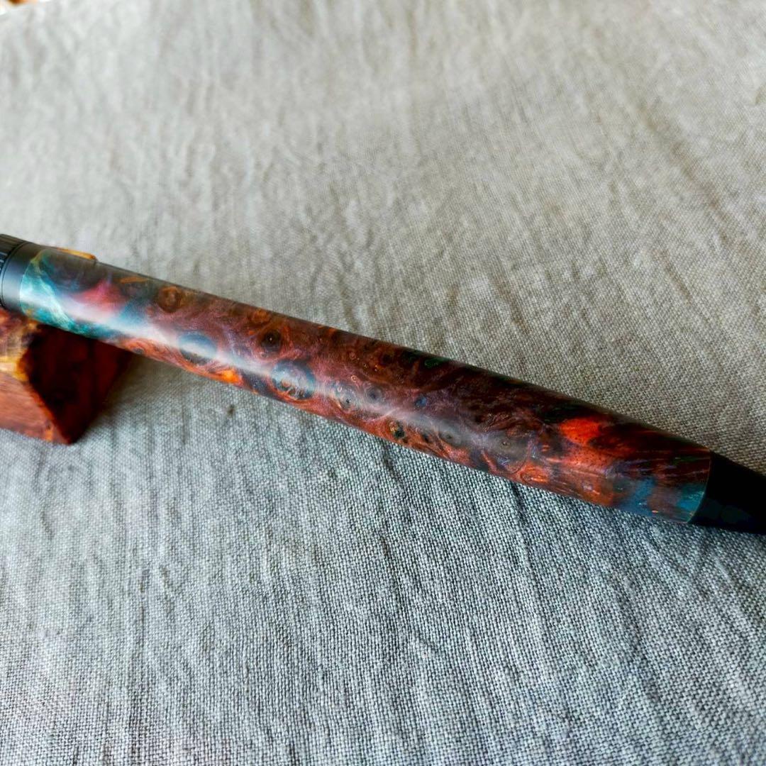 【古代の海】　スタビライズドウッド　ハンドメイド　木軸ボールペン　G2　ブラック