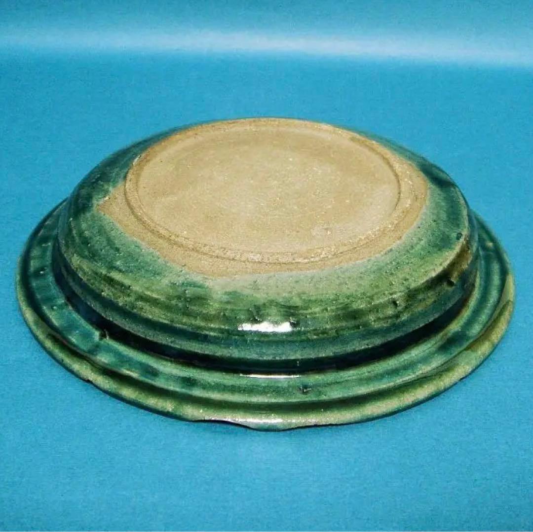 188『織部 十字紋 輪花皿』　/骨董品 古美術 古道具 アンティーク